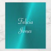 Blau glänzende Imitate Metal-Monogramm Weinetikett (Einzelnes Label)