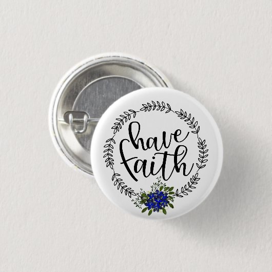Blau | Glauben haben Button (Vorne & Hinten)