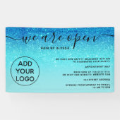 Blau Glitzer Ober Logo rot Rosa Wir sind offen Banner (Horizontal)