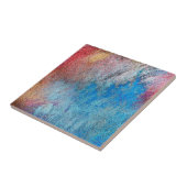 Blau Glitzer Orange Abstraktes Cooles Muster Moder Fliese (Seite)