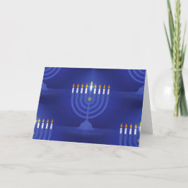 Blau glücklich hanukkah feiertagskarte