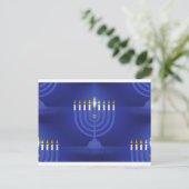 Blau glücklich hanukkah feiertagspostkarte (Stehend Vorderseite)
