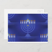 Blau glücklich hanukkah feiertagspostkarte (Vorne/Hinten)