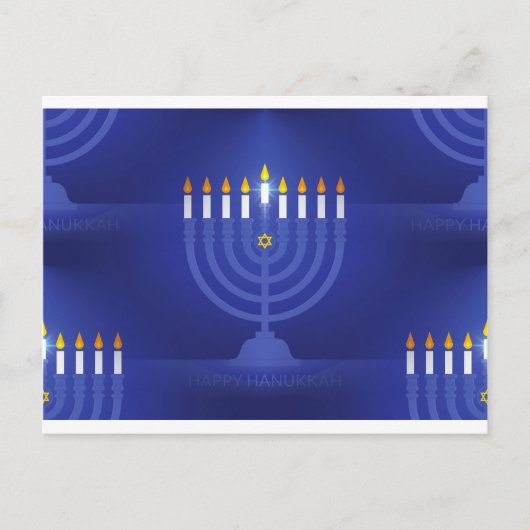 Blau glücklich hanukkah feiertagspostkarte (Vorderseite)