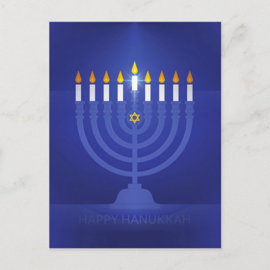Blau glücklich hanukkah feiertagspostkarte (Vorderseite)