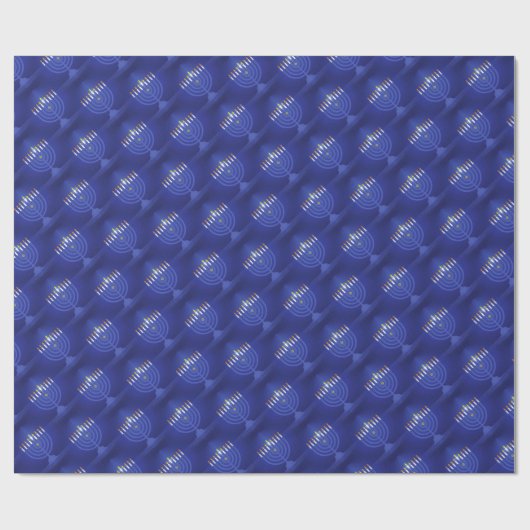 Blau glücklich hanukkah geschenkpapier (Flach)