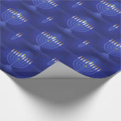 Blau glücklich hanukkah geschenkpapier (Ecke)