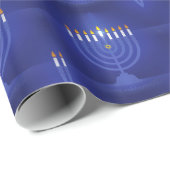Blau glücklich hanukkah geschenkpapier (Rolleneckpunkt)