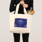 Blau glücklich hanukkah jumbo stoffbeutel (Vorderseite (Produkt))
