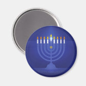 Blau glücklich hanukkah magnet (Vorderseite/Rückseite)