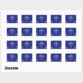 Blau glücklich hanukkah quadratischer aufkleber (Blatt)