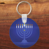 Blau glücklich hanukkah schlüsselanhänger (Vorderseite)