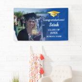 Blau | Gold Abschluss Custom Foto Class of 2025 Banner (Insitu)