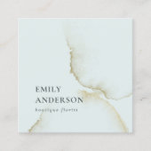 BLAU GOLD ABSTRAKTEN BIO QUADRATISCHE VISITENKARTE (Vorderseite)