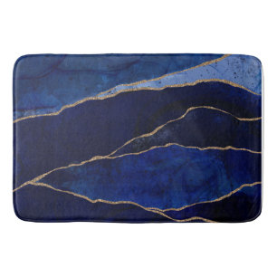Blau & Gold Achat Moderne Glamour Minimalist Chic Badematte
