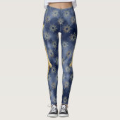Blau, Gold, Ballerina und Sonnenschein Leggings (Vorderseite)