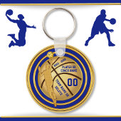 Blau, Gold (Blau ändern) Basketball-Gastgeschenke Schlüsselanhänger