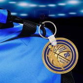 Blau, Gold (Blau ändern) Basketball-Gastgeschenke Schlüsselanhänger