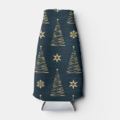 BLAU & GOLD CHRISTMAS BÄUME & STERNE FLASCHENKÜHLER (Vorderseite)