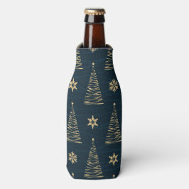 BLAU & GOLD CHRISTMAS BÄUME & STERNE FLASCHENKÜHLER