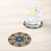 Blau Gold Deko-Papieruntersetzer Runder Pappuntersetzer (Vor Ort)