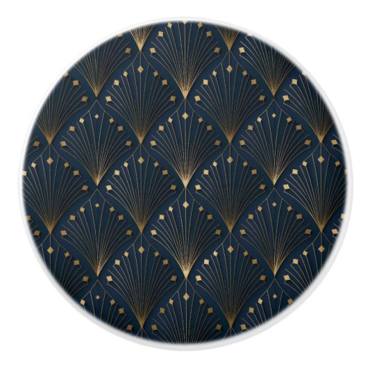 Blau-Gold-Dekorationsmuster Keramikknauf (Vorderseite)