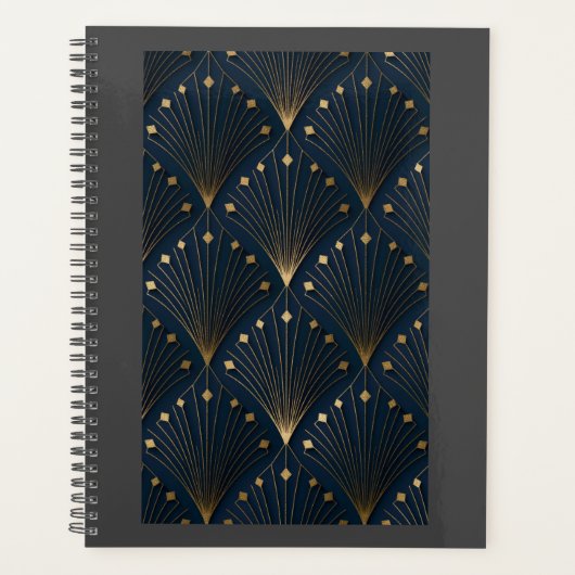 Blau-Gold-Dekorationsmuster Planer (Vorderseite)