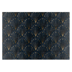 Blau-Gold-Dekorationsmuster Schneidebrett