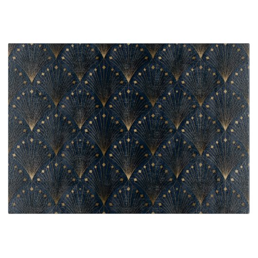 Blau-Gold-Dekorationsmuster Schneidebrett (Vorderseite)