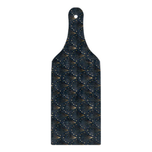 Blau-Gold-Dekorationsmuster Schneidebrett (Vorderseite)