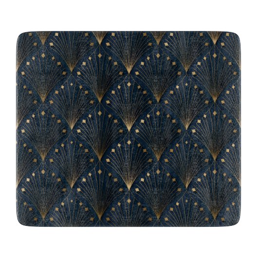 Blau-Gold-Dekorationsmuster Schneidebrett (Vorderseite)