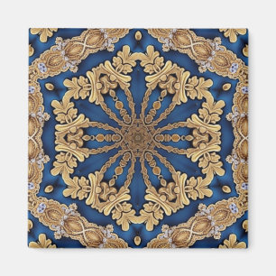 Blau Gold Dekorativer Magnet