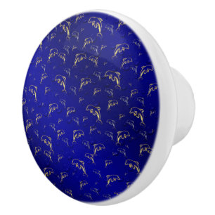 Blau, Gold, Delfin, Fisch, Natur, Wasser, Design, Keramikknauf