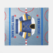 Blau| Gold Eishockeyschläger| Player Jersey Fleecedecke (Vorderseite (Horizontal))