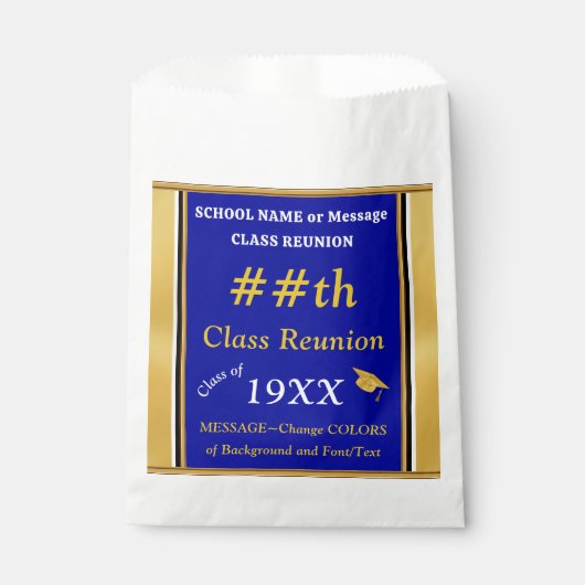 Blau, Gold, FARBEN ändern, Wiedersehen-Geschenktas Geschenktütchen (Vorderseite)