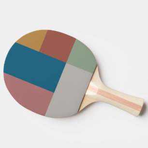 Blau Gold Grau Grün Terrakotta Farbbblock Tischtennis Schläger