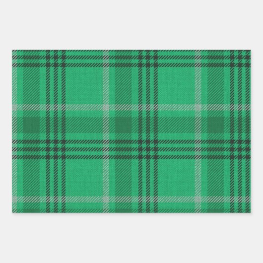 Blau, Gold, grün Kariert Geschenkpapier Set (Vorderseite 3)