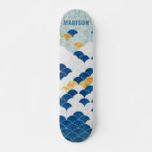 Blau-Gold-Individuelle Name des modernen geometris Skateboard (Vorne)