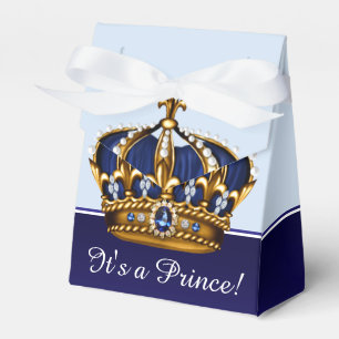 Blau Gold Kronprinz Jungen Baby-Party Geschenkschachtel
