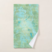 Blau & Gold Moderne Marmorplatte Abstrakt Badhandtuch Set (Handtuch)