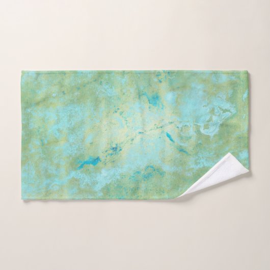 Blau & Gold Moderne Marmorplatte Abstrakt Badhandtuch Set (Handtuch)