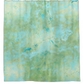 Blau & Gold Moderne Marmorplatte Abstrakt Duschvorhang (Vorderseite)