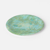 Blau & Gold Moderne Marmorplatte Abstrakt Pappteller (Schrägansicht)