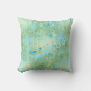 Blau & Gold Moderne Mramorierte Abstrakte Marmor S Kissen