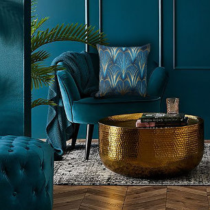 Blau & Gold Modernes Lüfterdesign Kissen