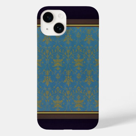 Blau-Gold-Muster Case-Mate iPhone Hülle (Rückseite)