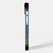 Blau-Gold-Muster Case-Mate iPhone Hülle (Rückseite / Links)