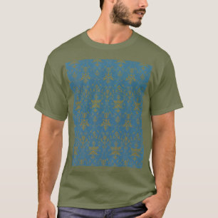 Blau-Gold-Muster T-Shirt