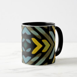 Blau Gold Schwarzes Reifenprofil Tasse