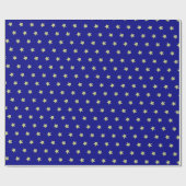 Blau & Gold Sternmuster Geschenkpapier (Flach)